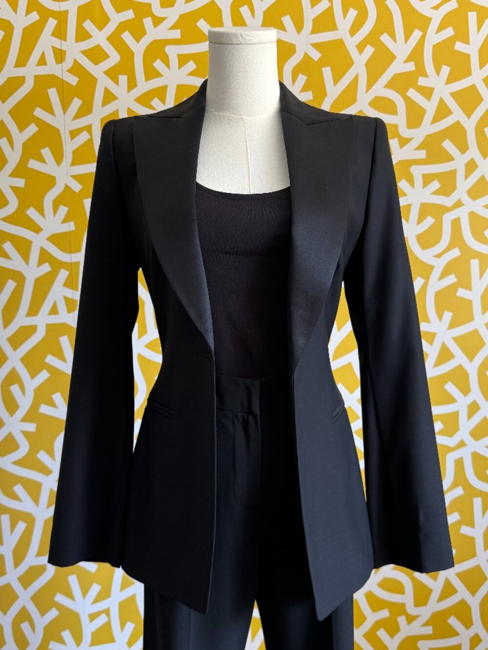 Vintage Giorgio Armani Classico Black Cinched Waist Tuxedo Suit - XS